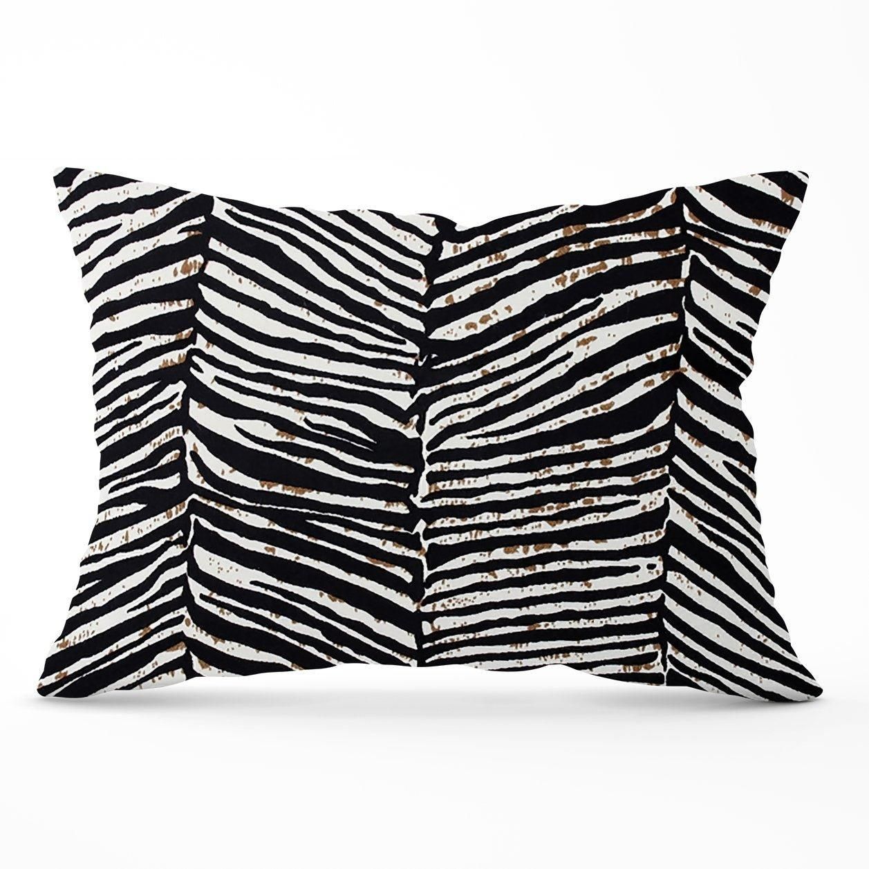 Warren Reed - Designer Zebra Pattern Cushions in Black