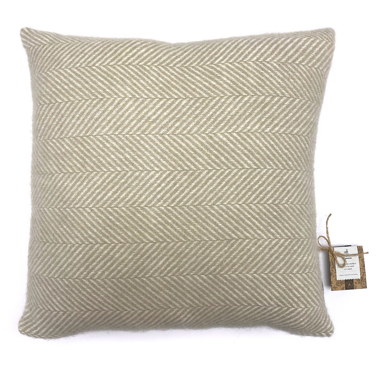 Country Living Wool Herringbone Cushion - 50x50cm - Ash Rose