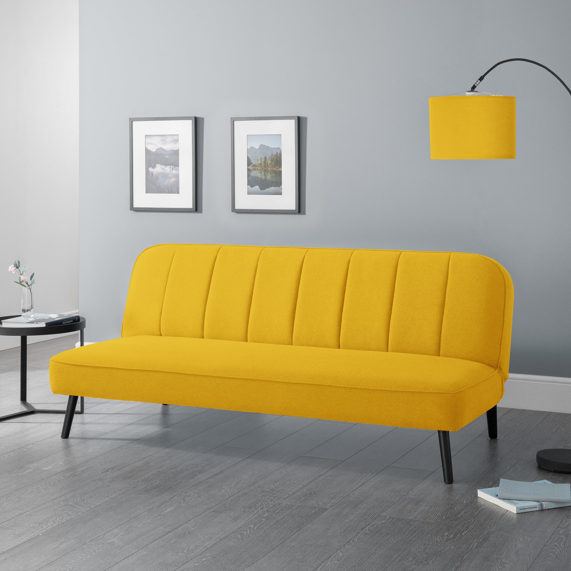 Miro Linen Clic Clac Sofa Bed Mustard