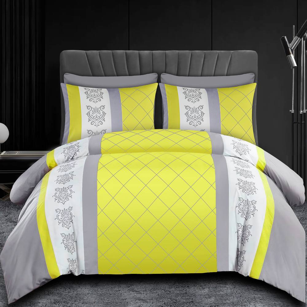 Grace Double Brushed Double Duvet Cover Supersoft with Zipper Closure in Yellow