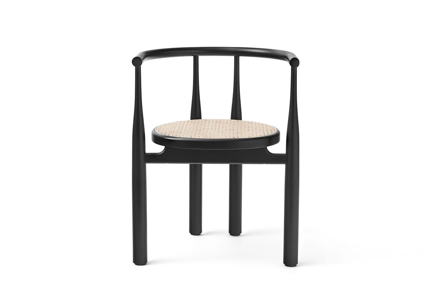 New Works Bukowski Chair French Cane Black Lacquer