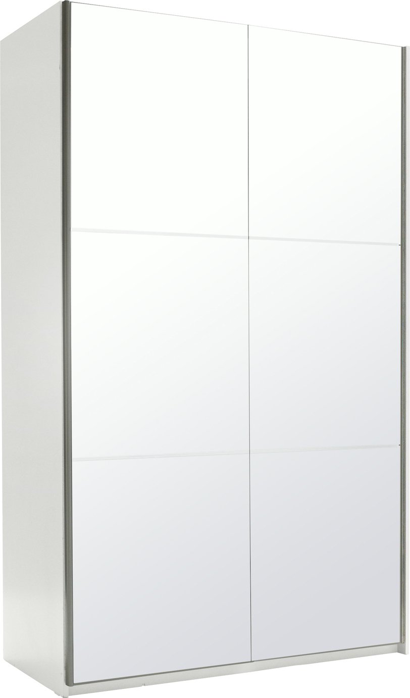 Habitat Holsted Mirrored Small Wardrobe - White