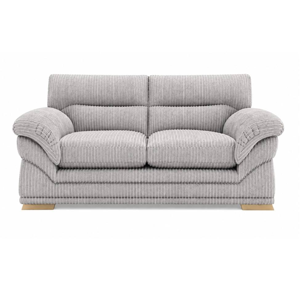 Bliss Furniture Amalfi 2 Seater Claude Sofa Modern Plush Fabric in Silver