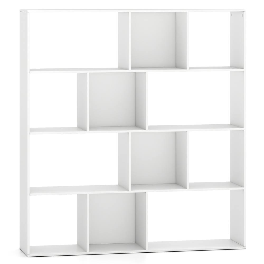 Costway Open Shelf Bookcase 4-Tier Modern Bookshelf in White