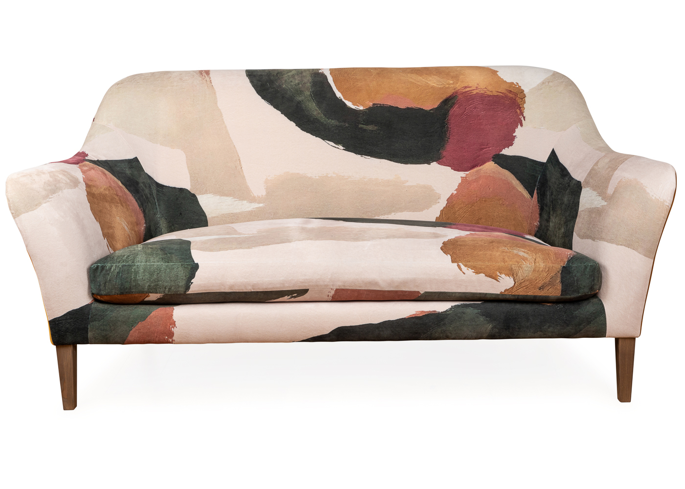 Heal's Wallis 3 Seater Sofa Smart Luxe Velvet Aura Print Black Feet