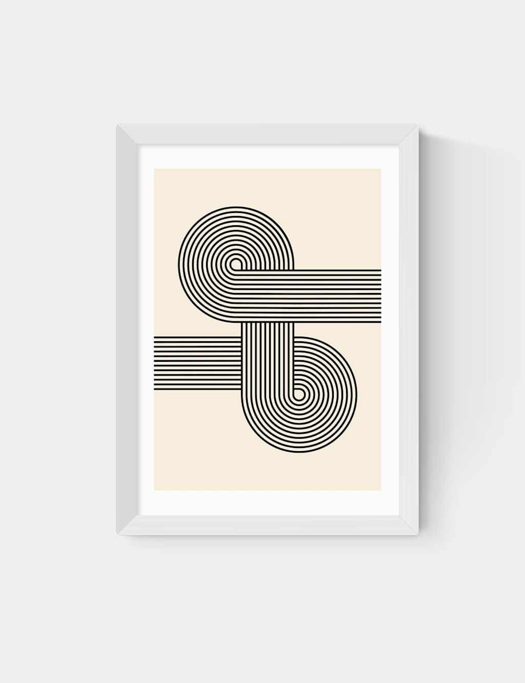 East End Prints Retro Waves Abstract Framed Art White
