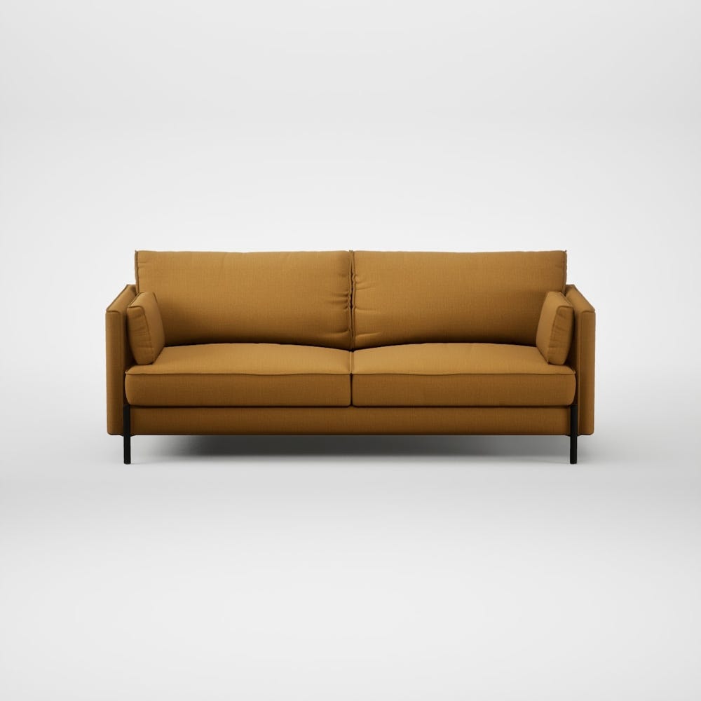 Heal's Tortona 3 Seater Sofa Smart Cotton Linen Sahara Black Feet 2