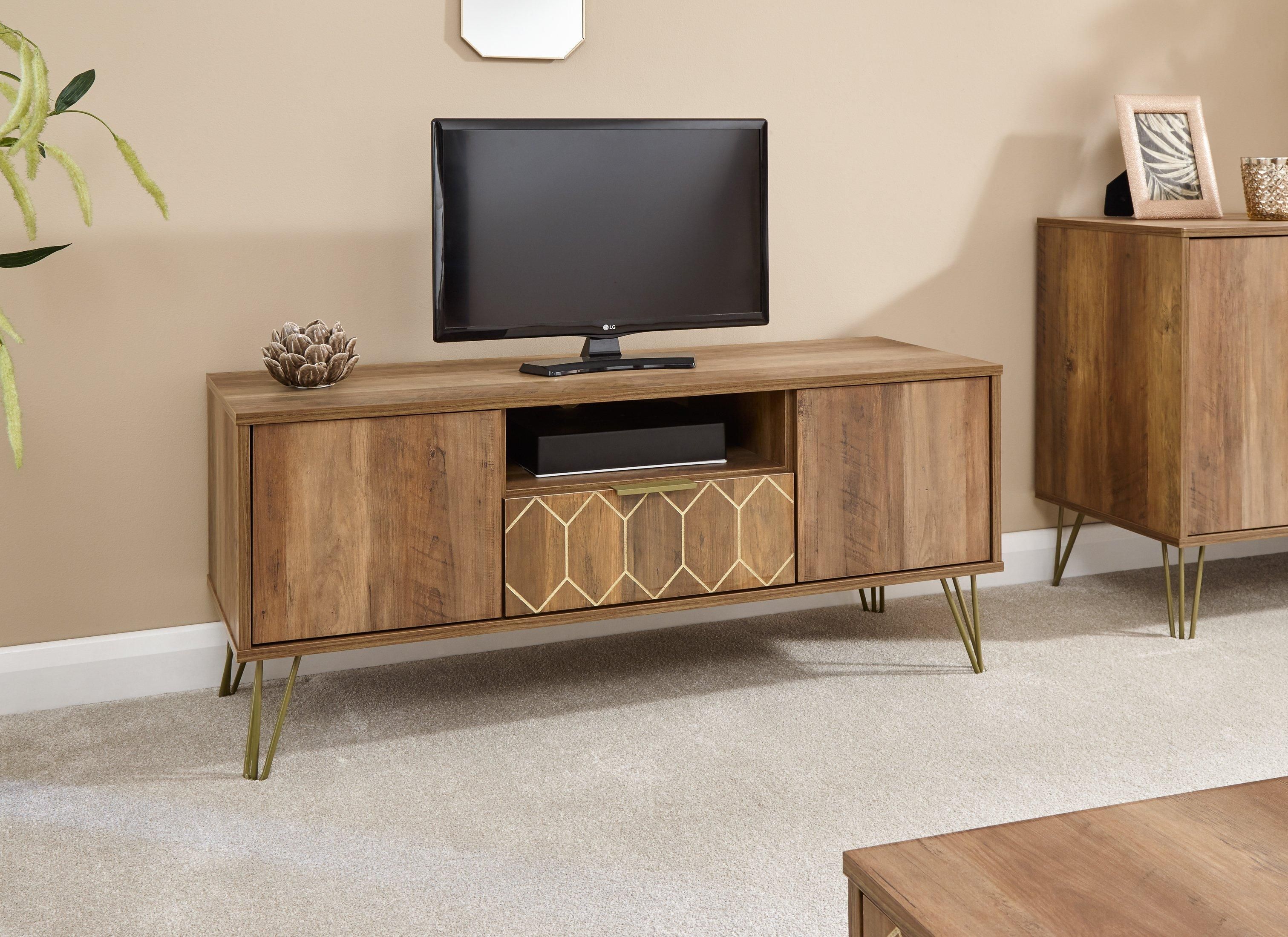 GFW Orleans 1 Drawer TV Stand in Brown