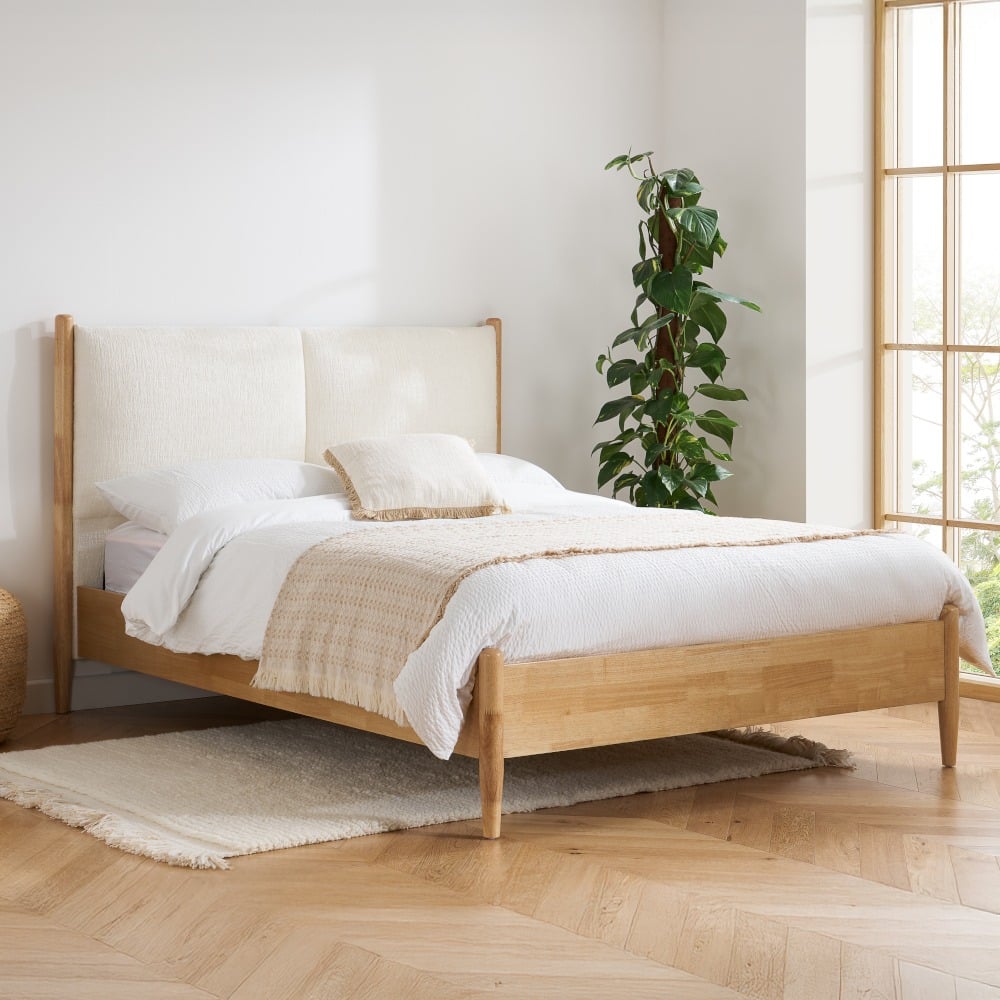 Marley - King Size - Low Foot-End - Cream - Fabric - 5ft