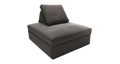 Harry Large Pouffe with bolster cushion in Battleship Grey Smart Cotton - sofa.com