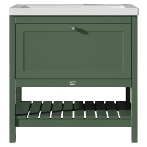 Bayswater Hartleigh Hunter Green Traditional Freestanding Vanity Unit & 1 Tap Hole Modern Recessed Basin - 800mm