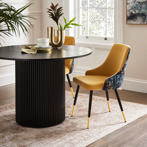 Ariana Set of 2 Dining Chairs, Havisham Print Velvet
