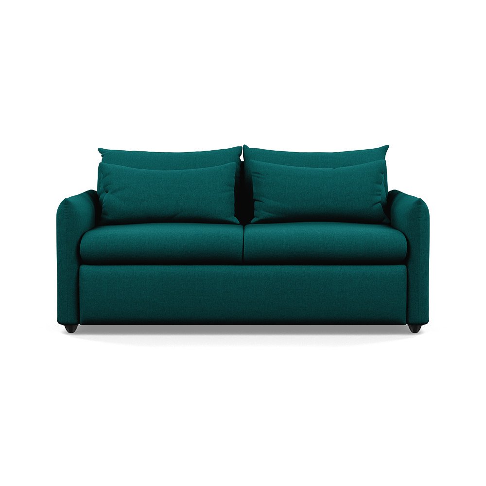 Heal's Pillow 3 Seater Sofa Bed Brushed Cotton Pine Black Feet