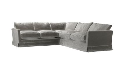 Otto Asym. Crn: LHF 2 Seat w RHF 2.5 Seat in Squirrel Cotton Matt Velvet - sofa.com