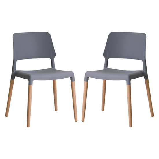 Riva Grey Finish Dining Chairs In Pair