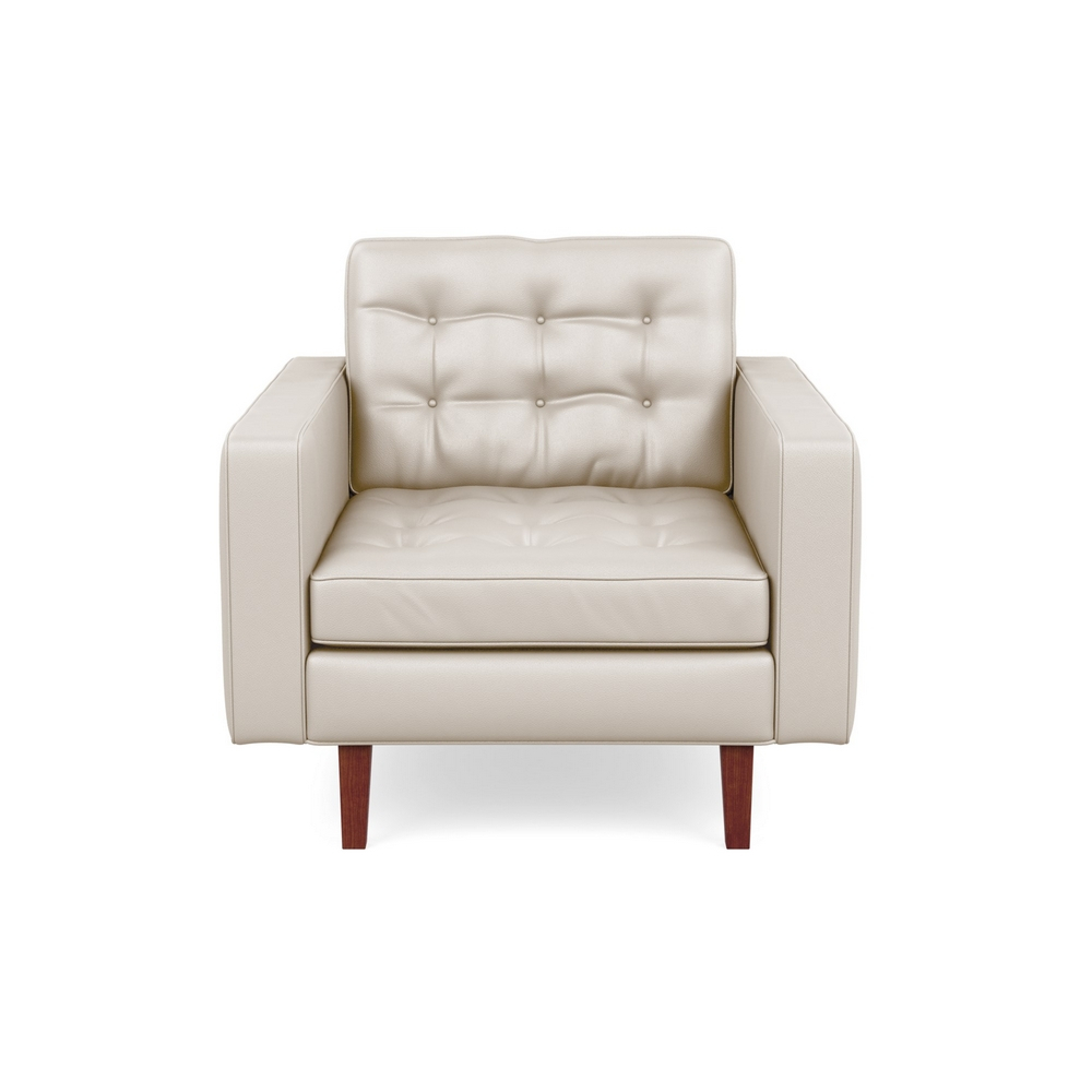 Heal's Hepburn Armchair Leather Hide Panna 7183 Walnut Feet