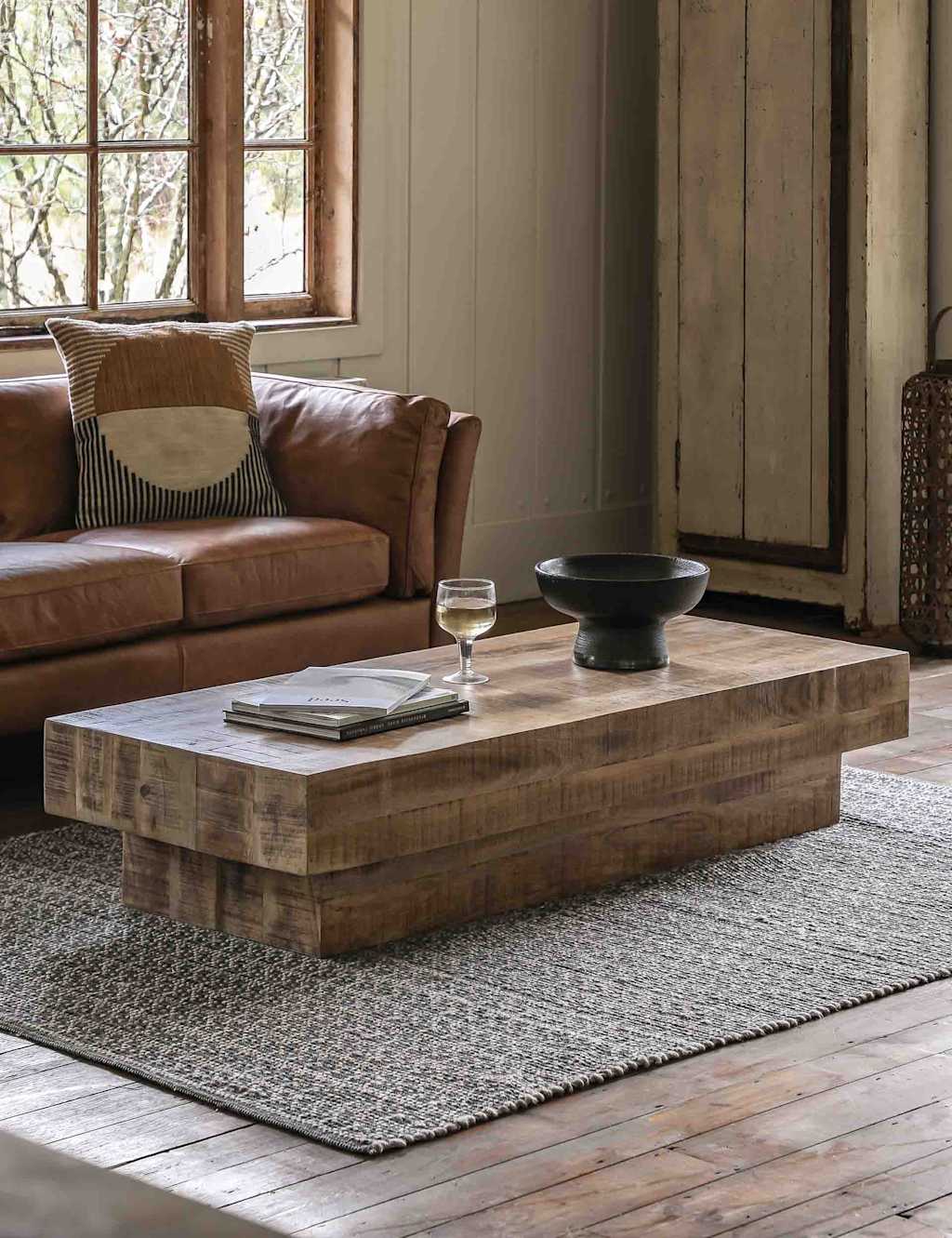 Gallery Direct Iowa Mango Wood Rectangular Coffee Table Natural