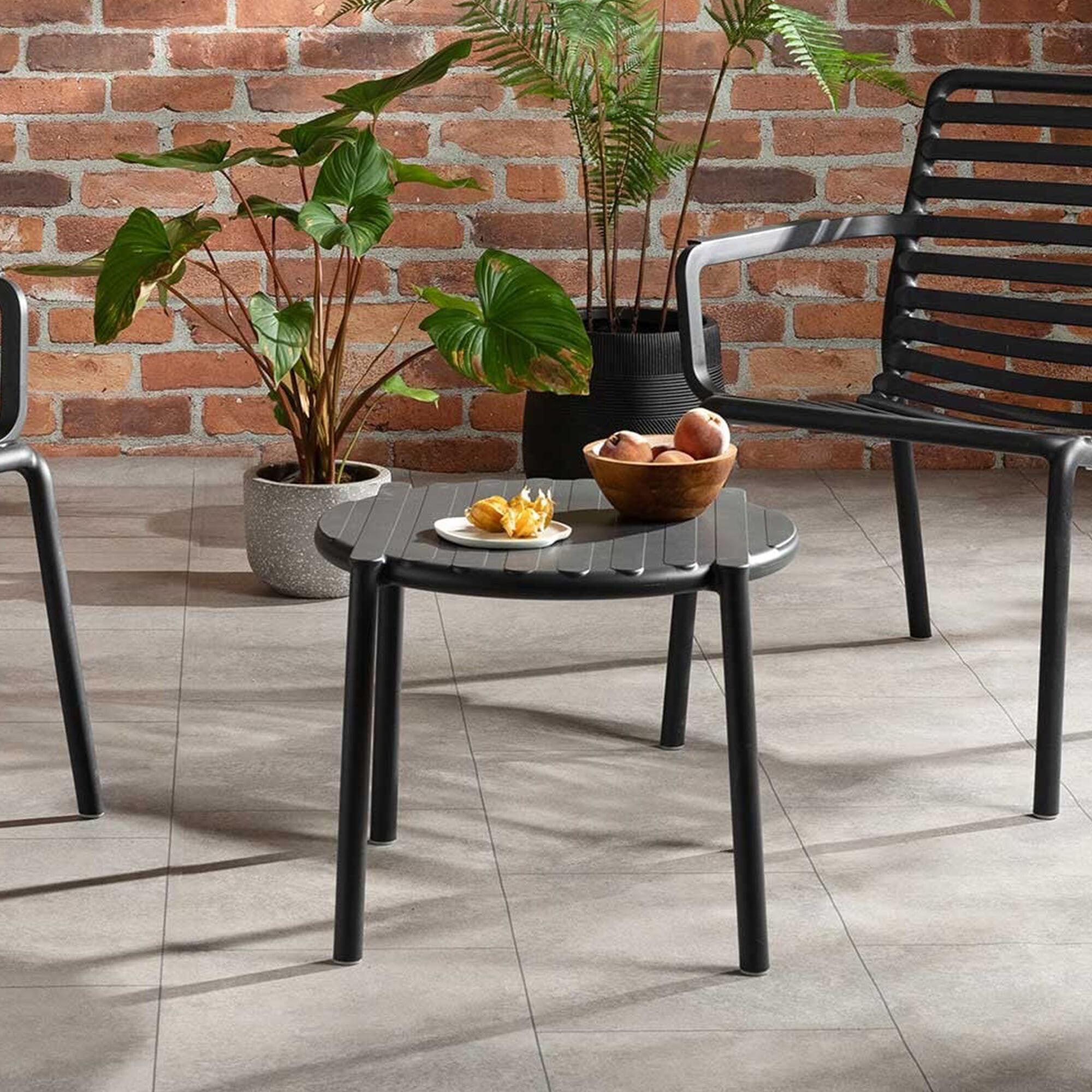 Lima Coffee Table, Round, Recycled Plastic, Black | Barker & Stonehouse