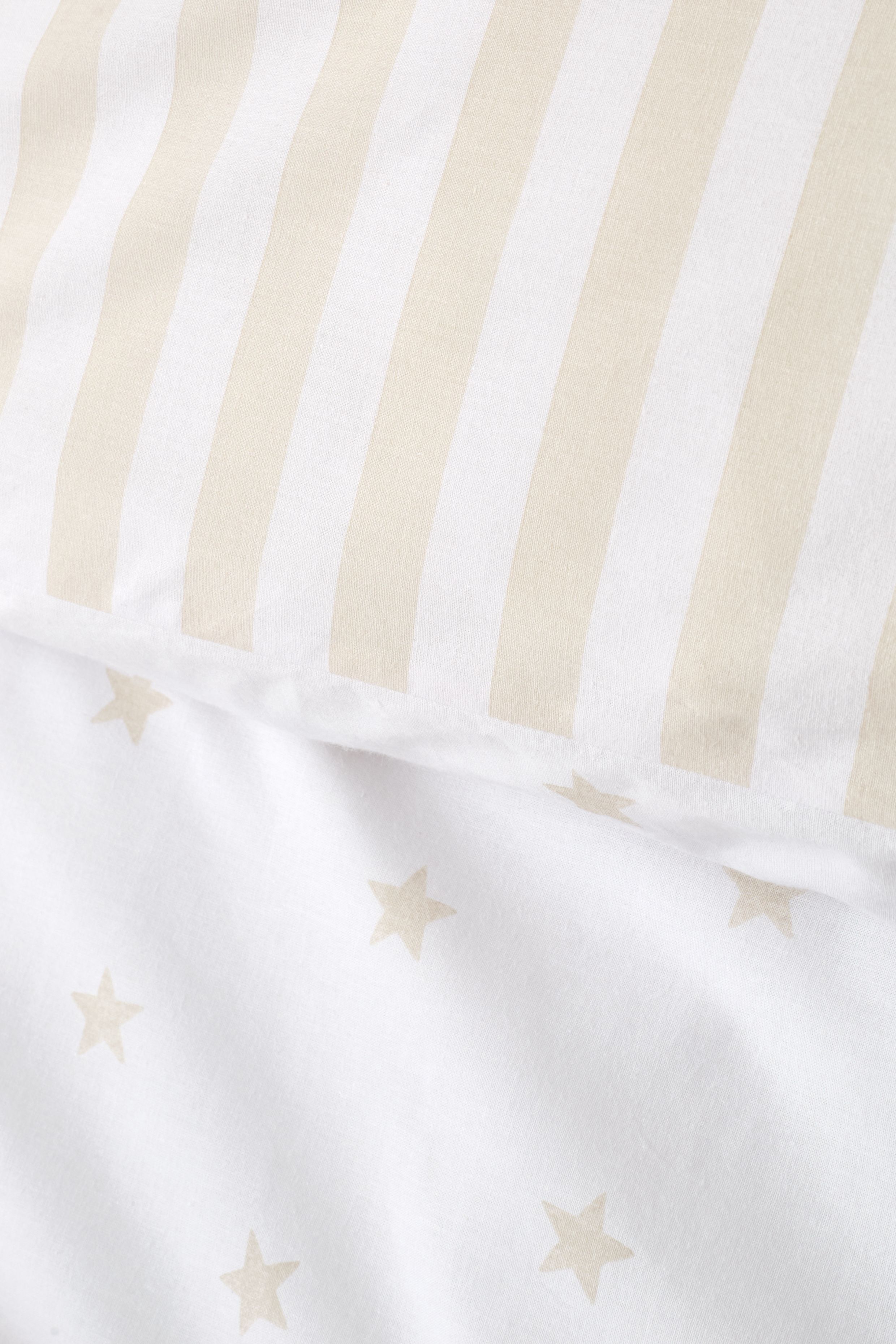 Bianca 'Mini Star & Stripes' Reversible Cotton Duvet Cover Set in Natural 4