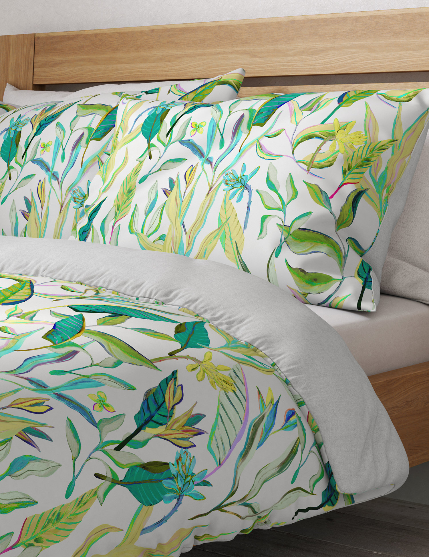 M&S Pure Cotton Leaf Bedding Set