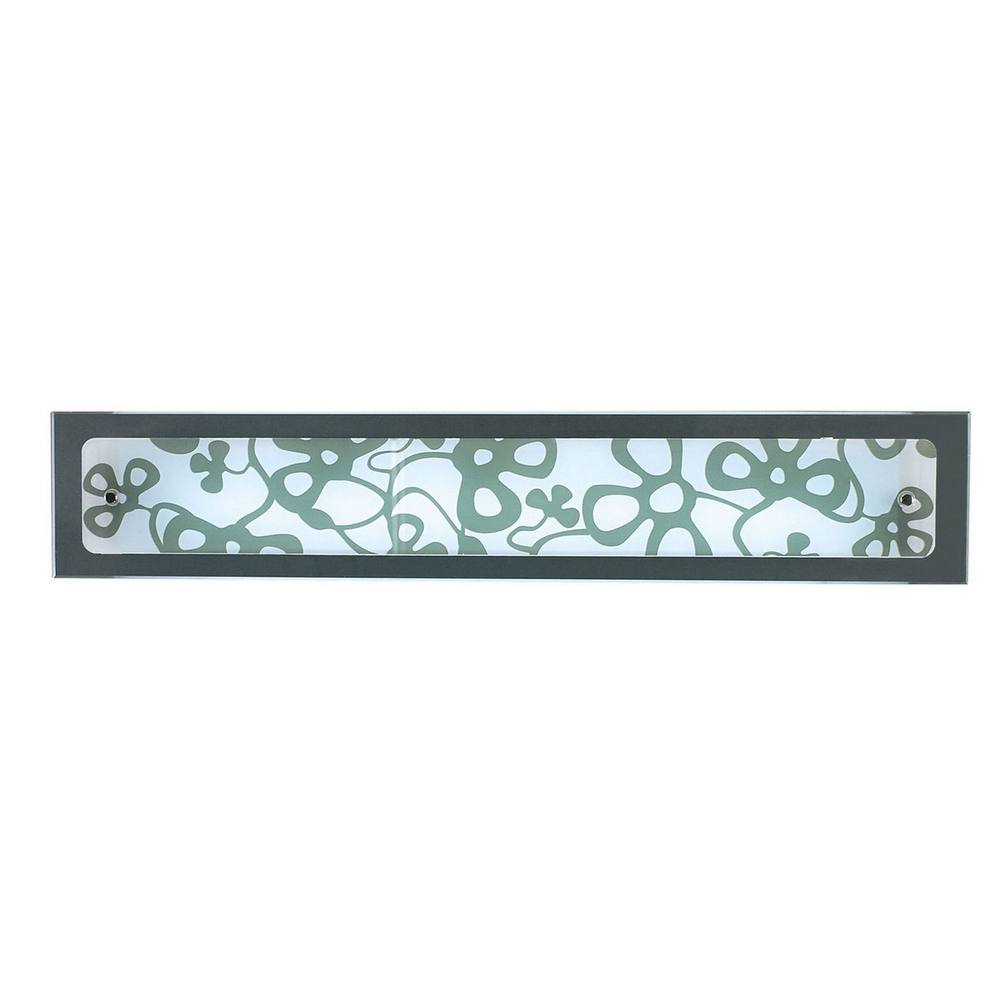 Netlighting Euphoria Wall Lamp Chrome T5 Medium Bar White Glass CFL Compatible in Grey