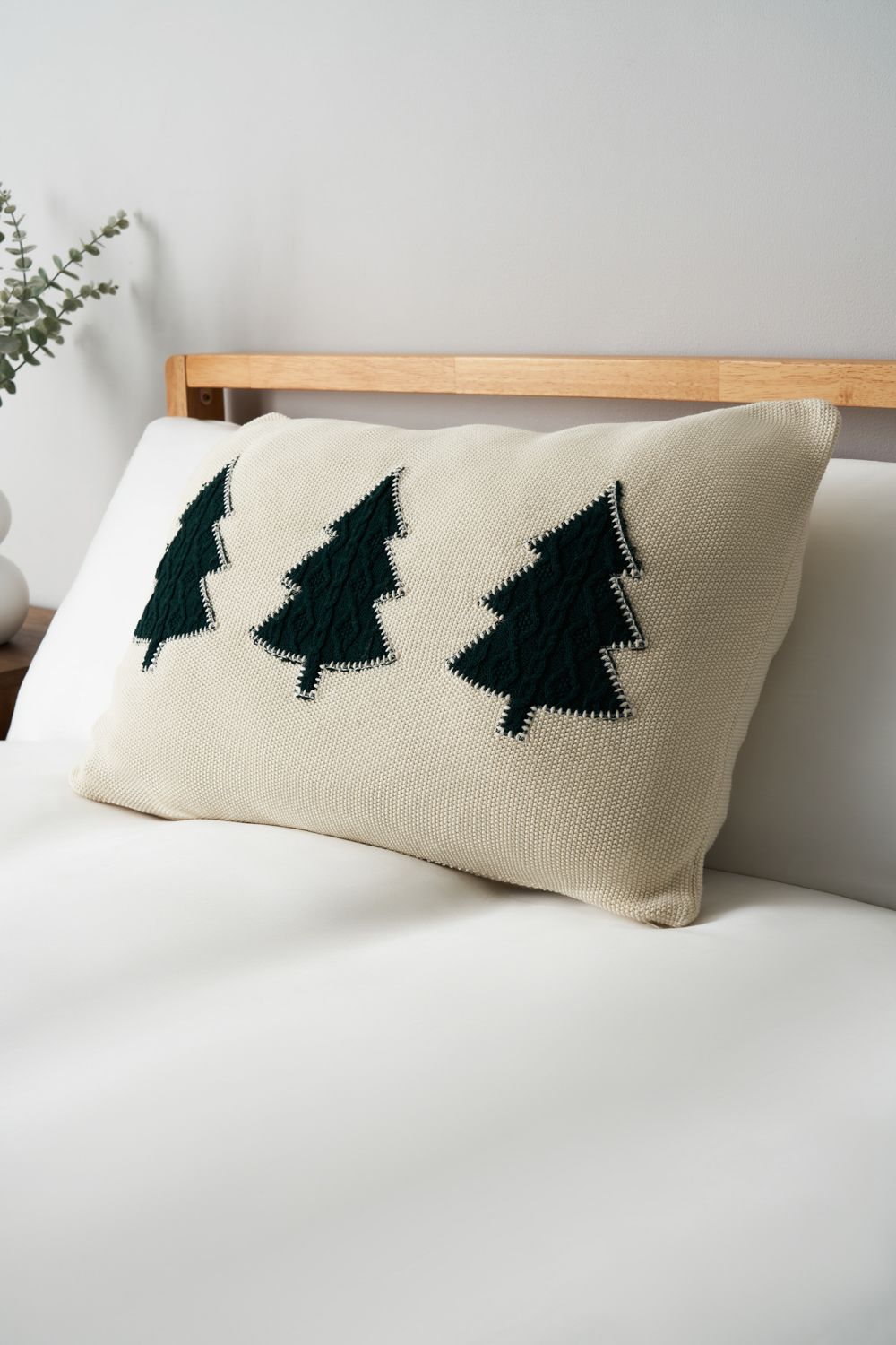 BHS Christmas Trees Cushion in Green