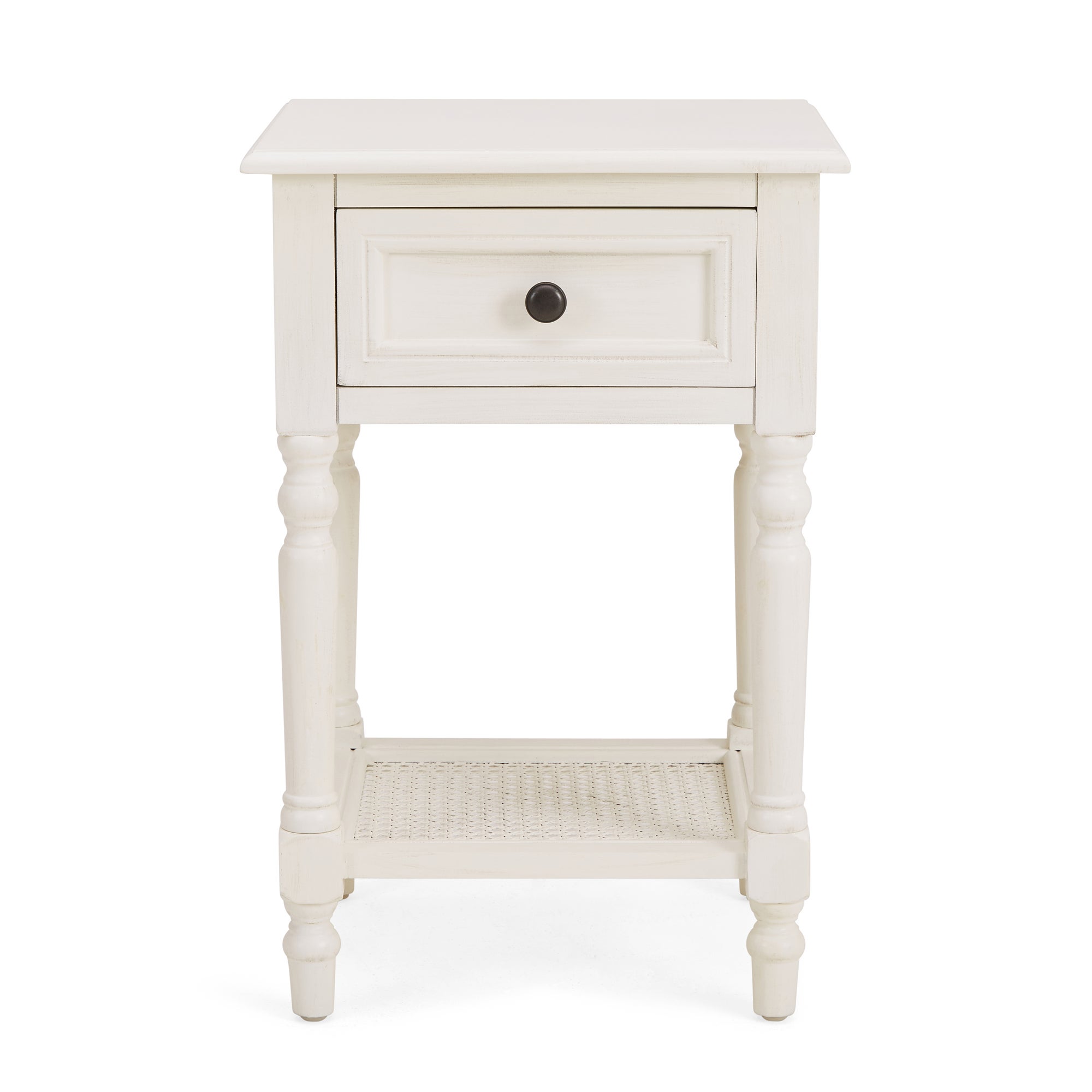 Lucy Cane Cream Nightstand White