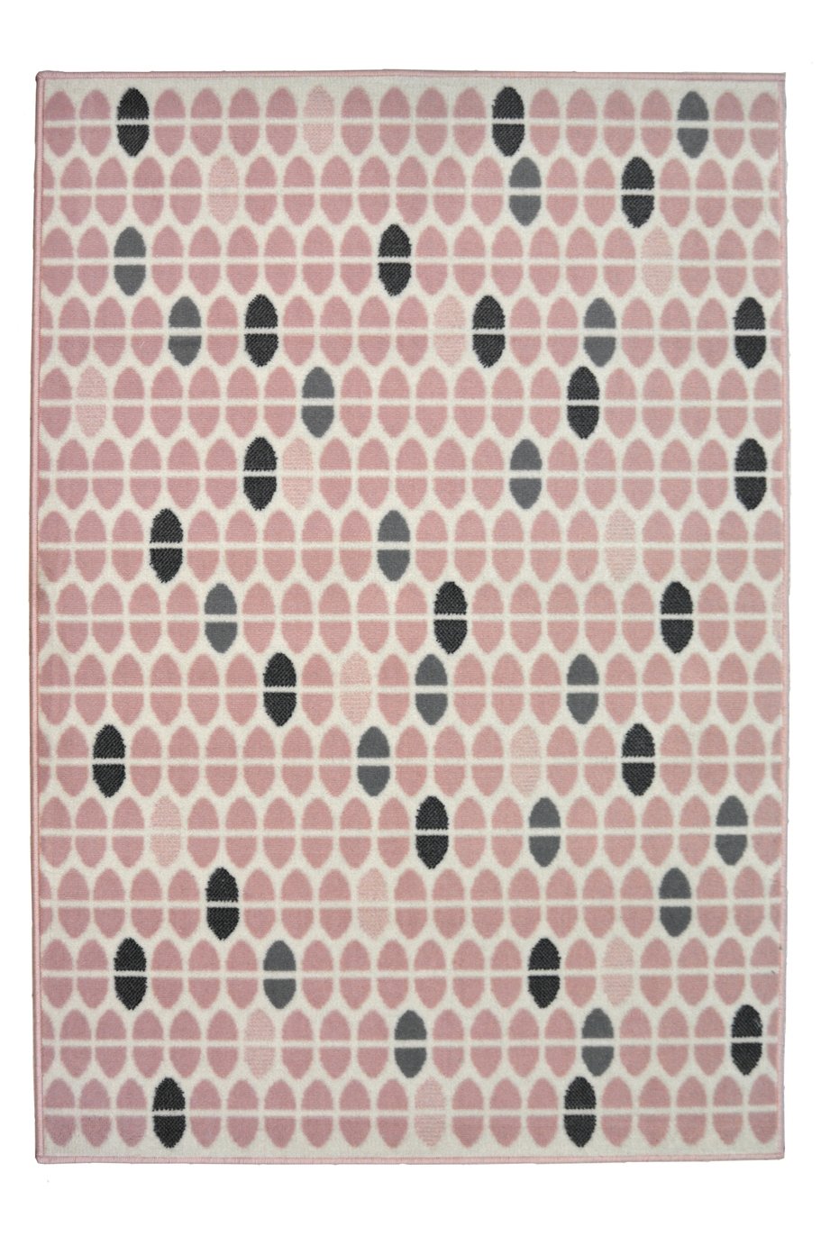 Homemaker Retro Dash Short Pile Rug -80x150cm - Blush Pink