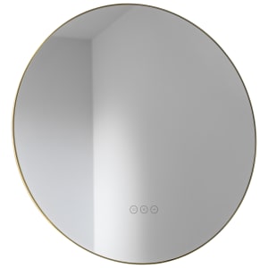 Abode Mayar Brushed Brass Round LED Bathroom Mirror - 600mm