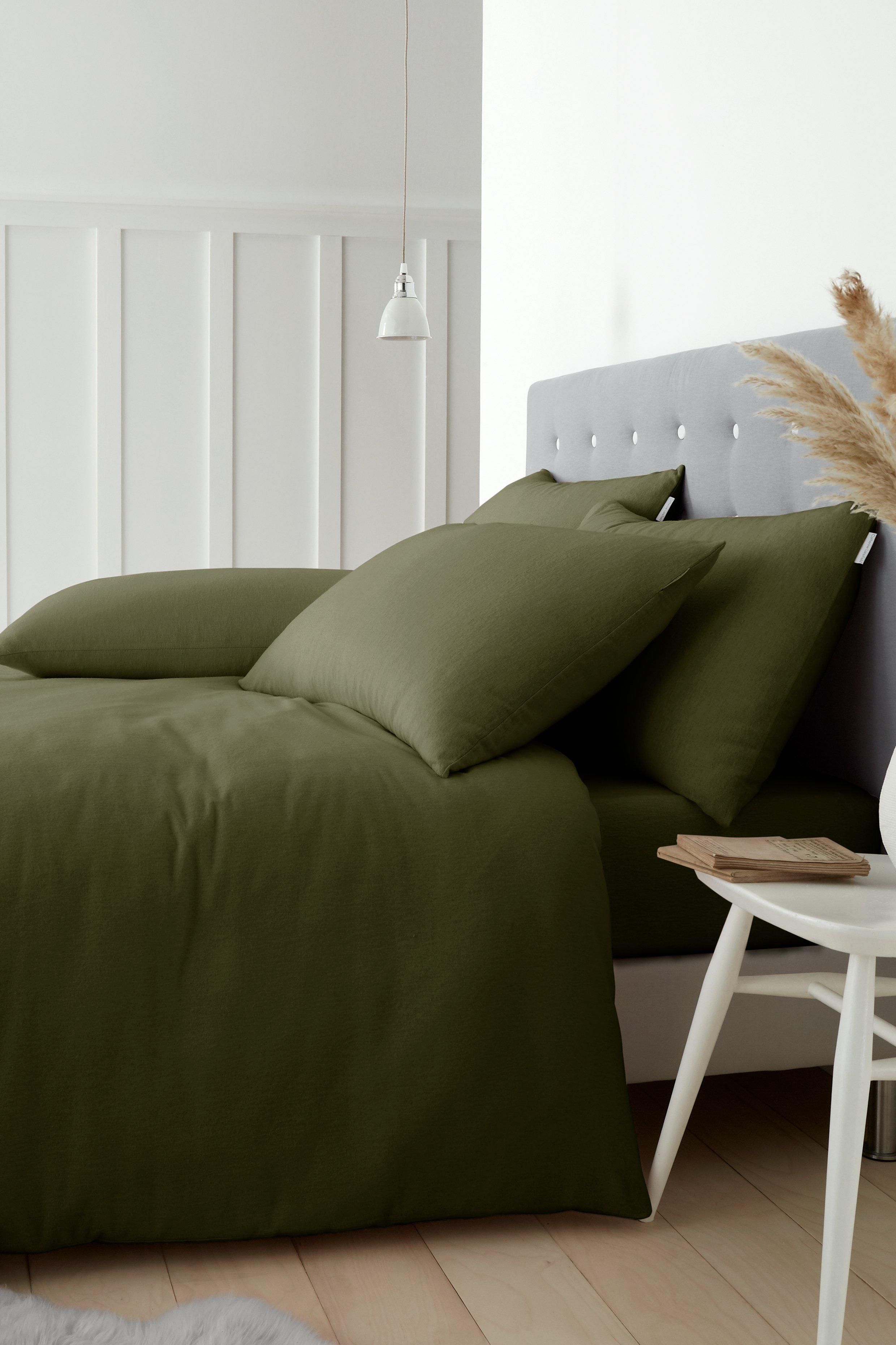 Catherine Lansfield 'Brushed Cotton' Duvet Cover Set in Green