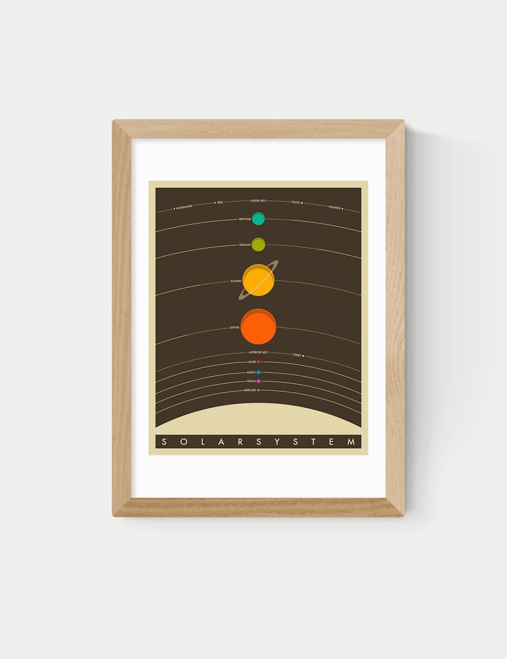 East End Prints Solar System Brown Framed Art Print Natural
