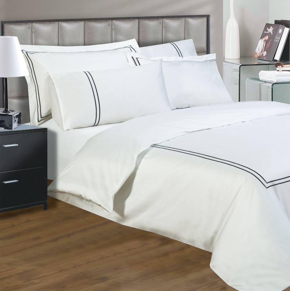 Sweet Dreams Luxurious Egyptian Cotton Embroidered Blue Duvet Cover