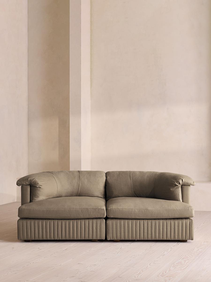 Oona Modular Sofa, Three Seater, Linen, Mushroom
