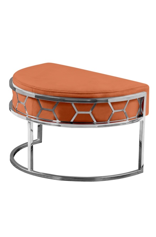 Alveare Footstool Silver - Orange