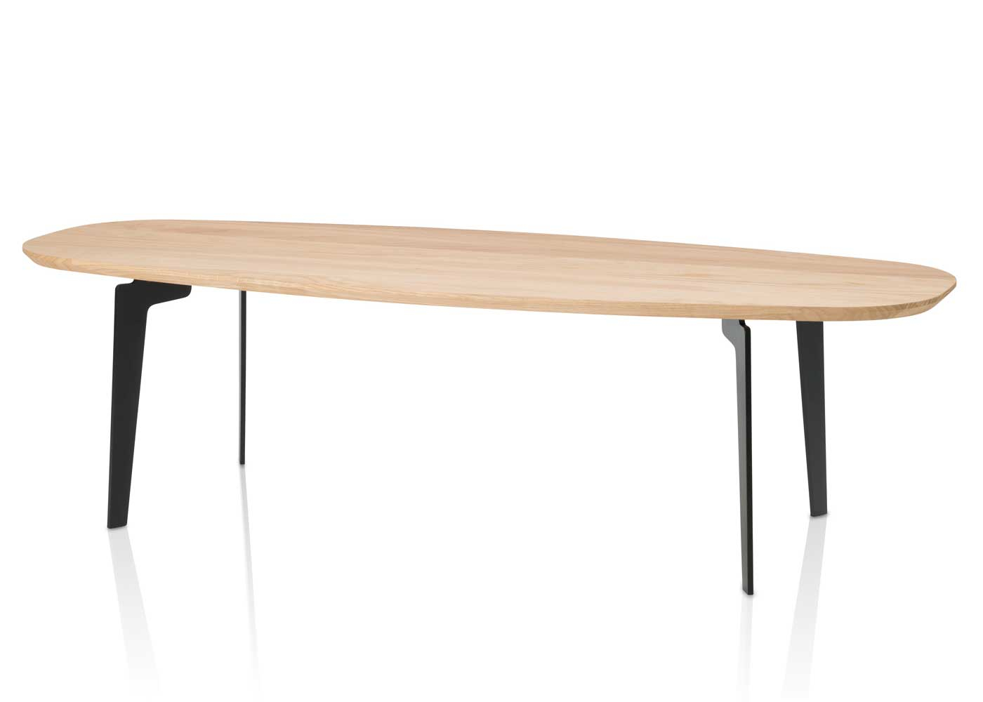 Fritz Hansen Join Large Oval Coffee Table Oak Top Black Base