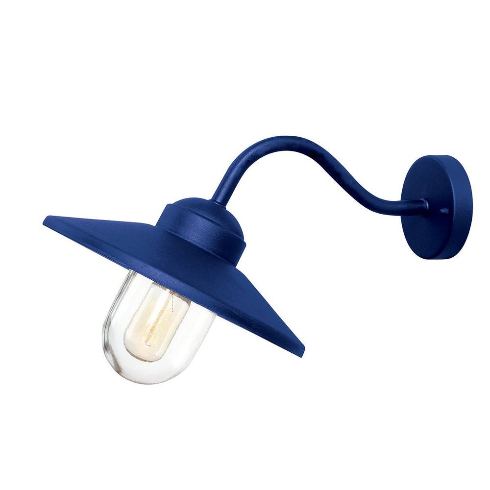 Netlighting Klampenborg 1 Light Outdoor Wall Lantern Navy Blue IP44