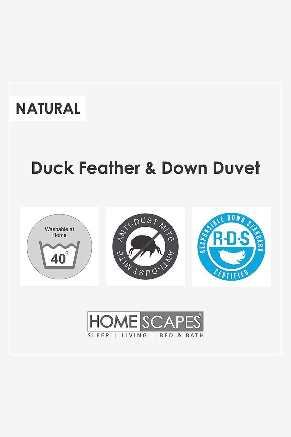 Homescapes Luxury White Duck Down 13.5 Tog All Seasons Duvet 4