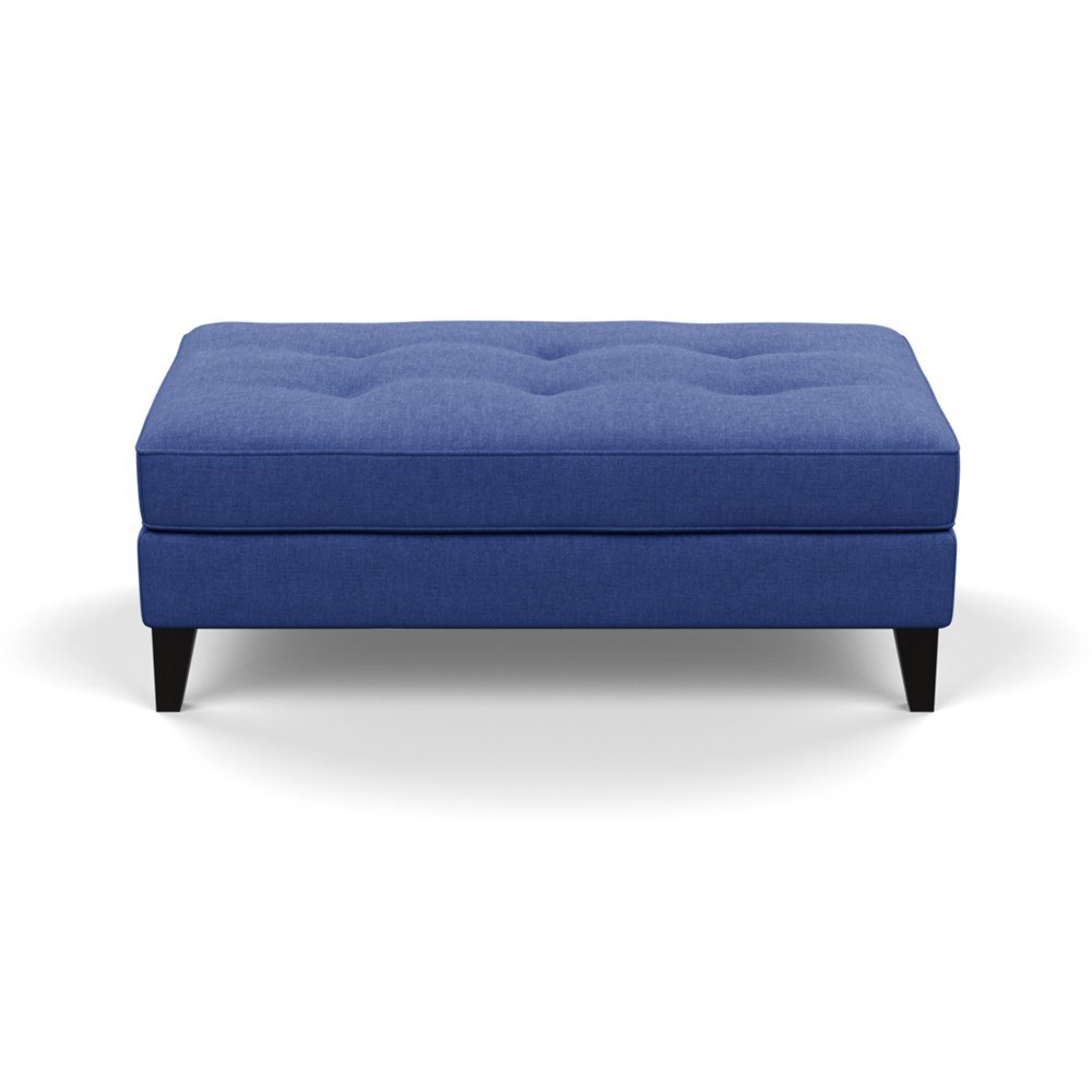 Heal's Mistral Footstool Brushed Cotton Cobalt Black Feet