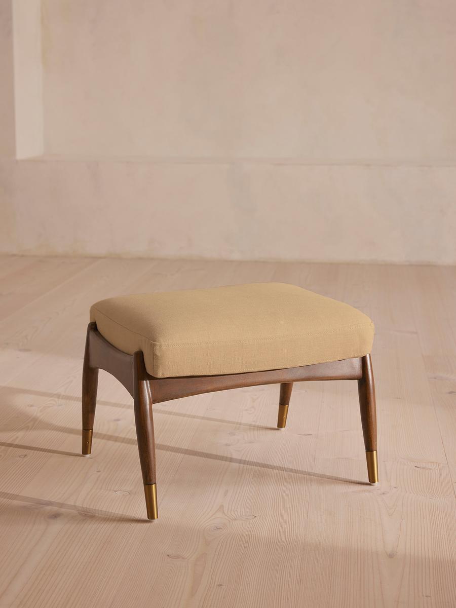 Theodore Footstool, Linen, Wheat