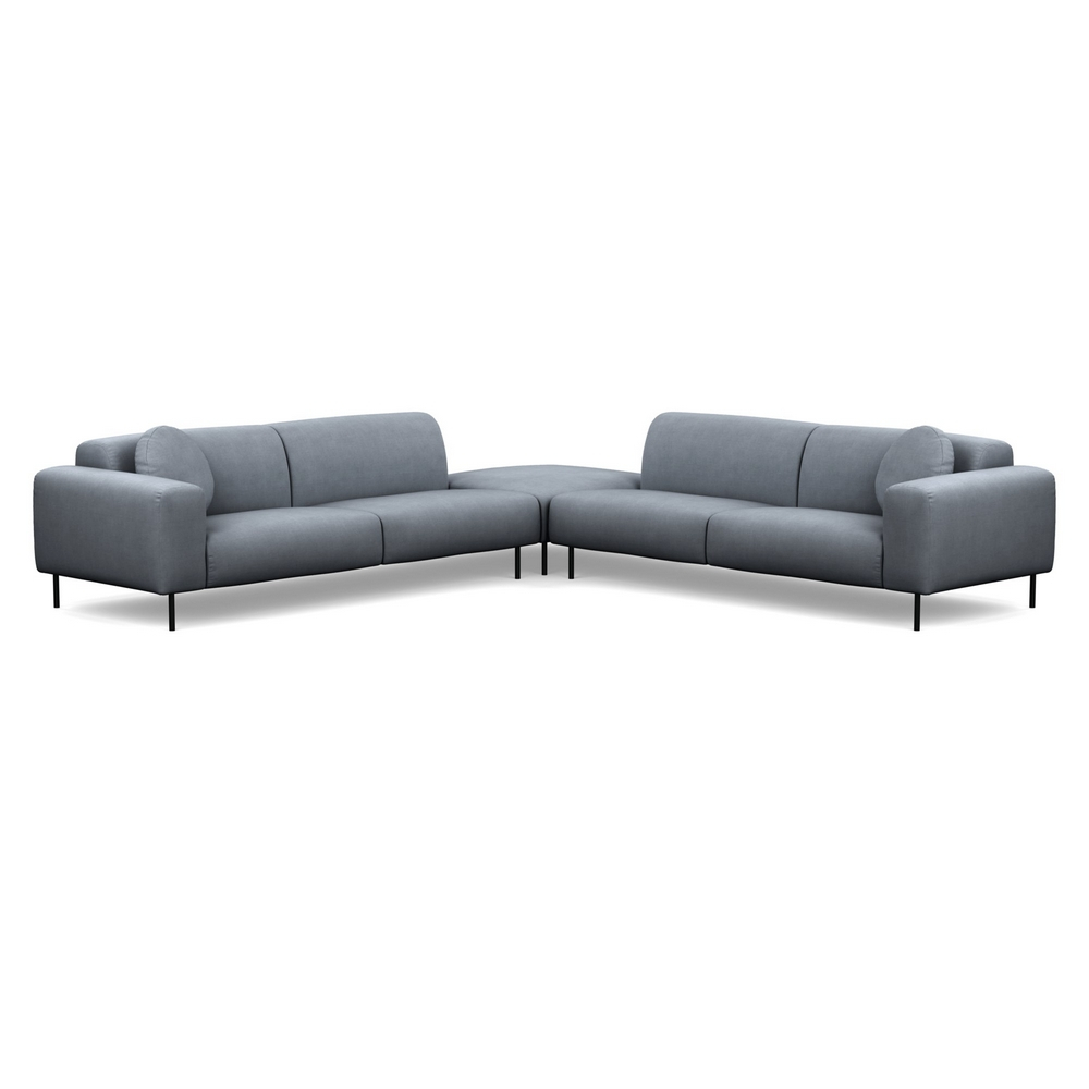 Heal's Luna Large Corner Sofa Siena Cotton Shale Grey Black Feet