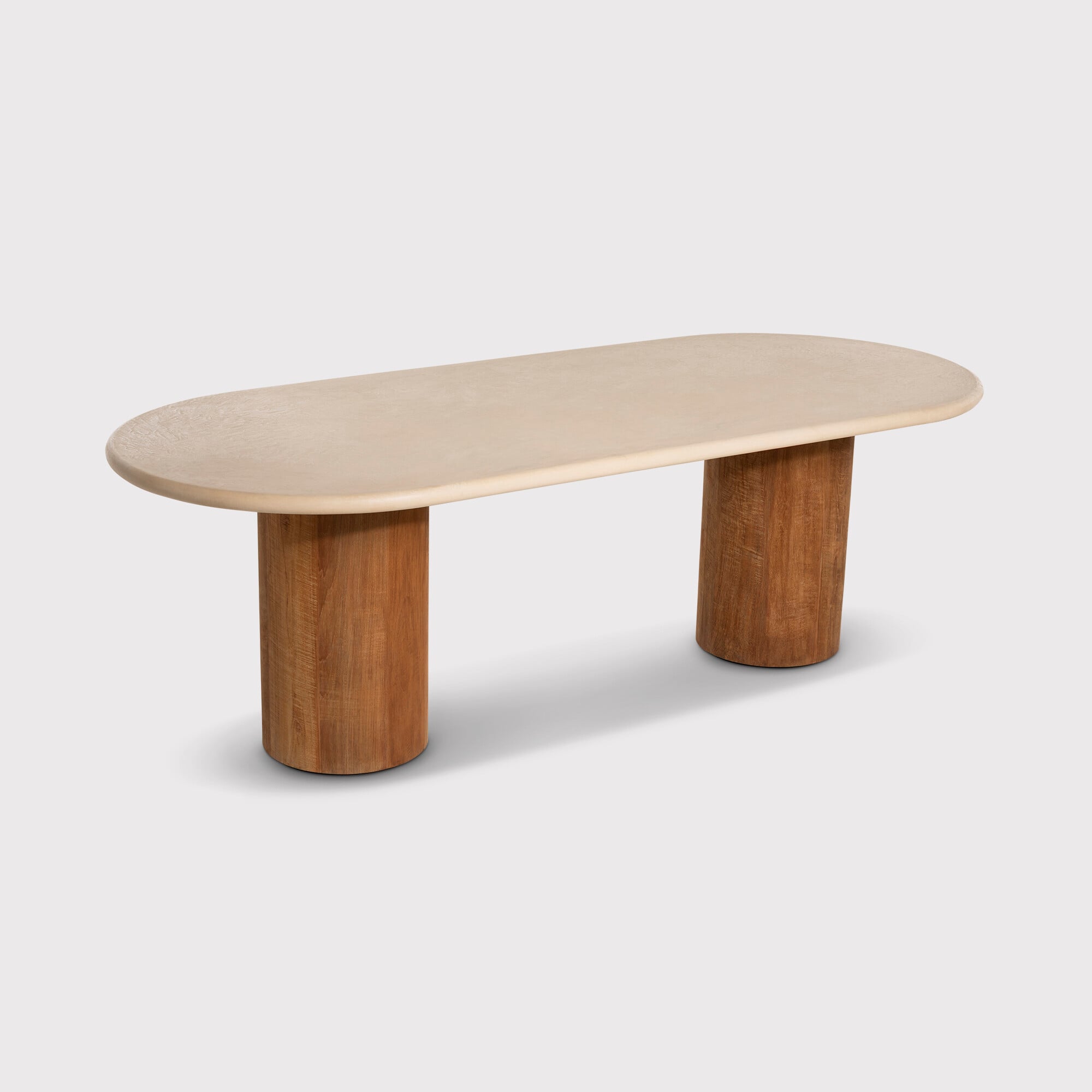 Panama Dining Table 220x100x77cm, Round, Brown Stone Effect | Barker & Stonehouse