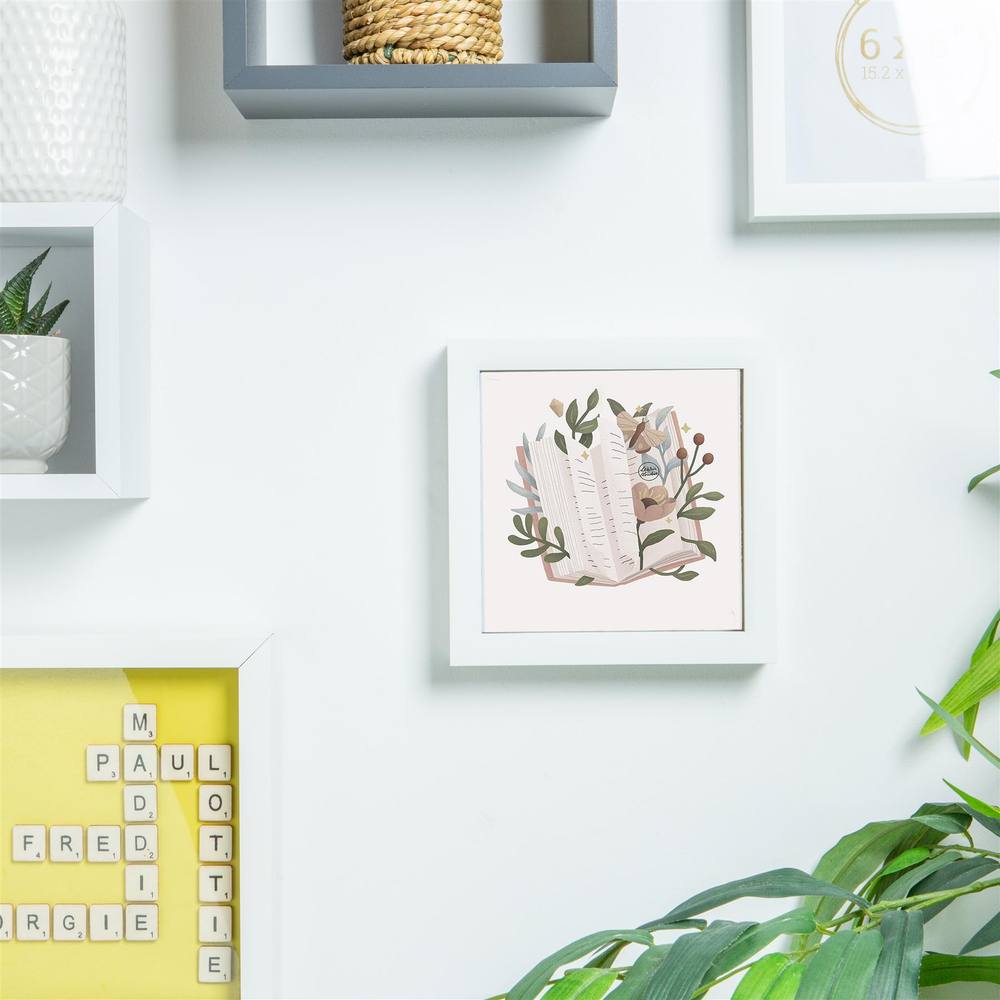 Nicola Spring 6" x 6" White 3D Box Photo Frames - 4" x 4" Mount - Pack of 2 in Black 6