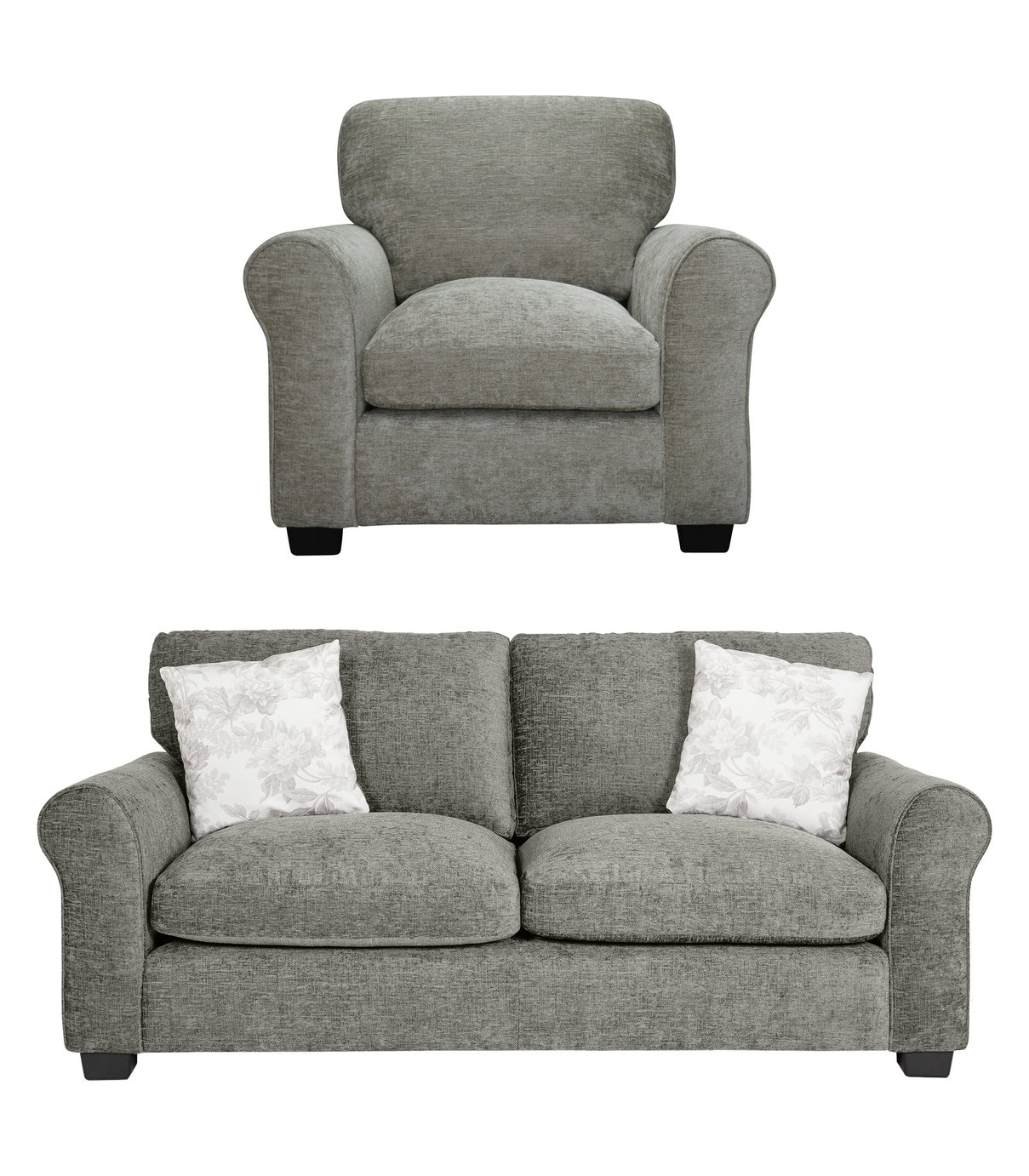 Argos Home Tammy Fabric Chair and 3 Seater Sofa - Mink