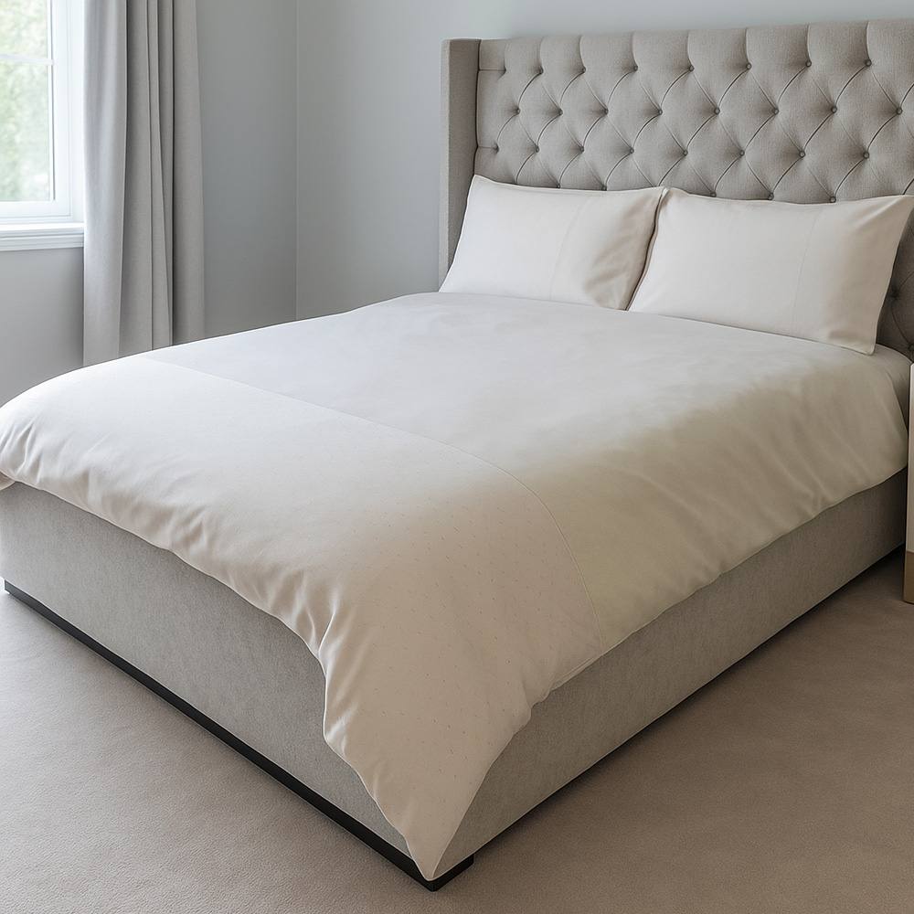 Voltico Dotted Jacquard Panel Duvet Set - Double & King Sizes in Grey