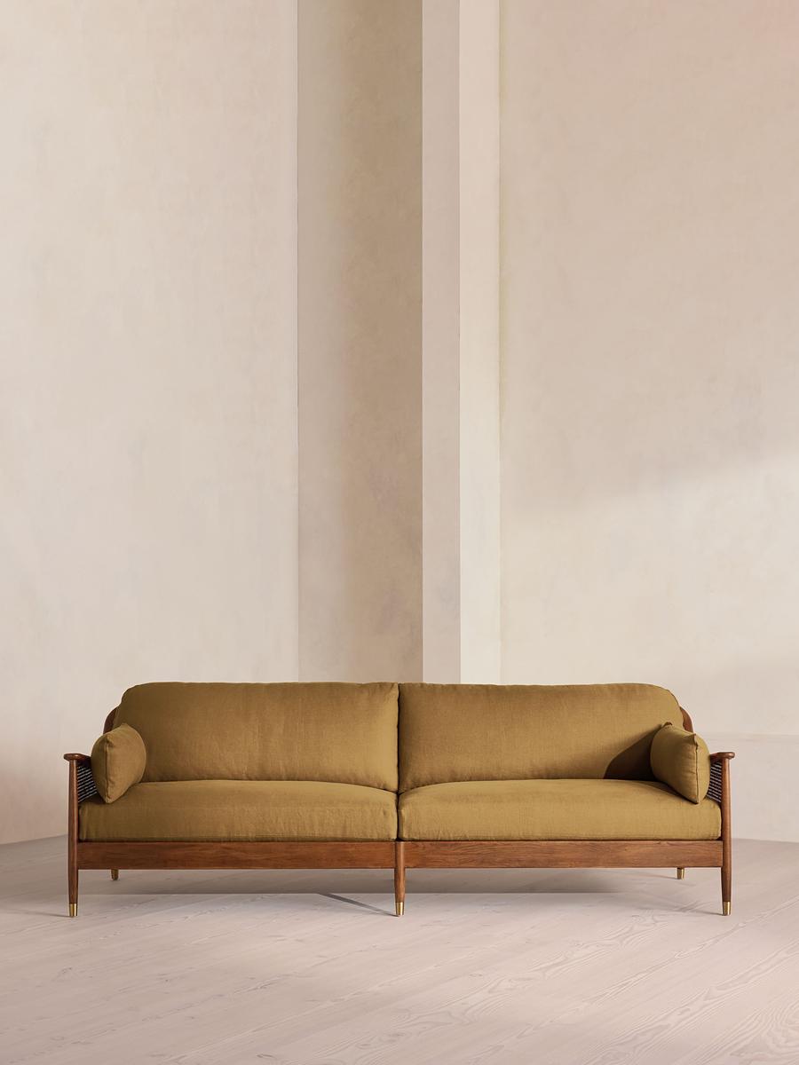 Atlanta Four Seater Sofa, Linen, Ochre