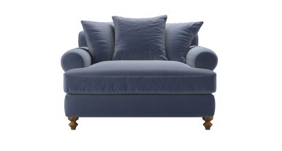 Teddy Loveseat Sofabed in Sapphire Smart Velvet - sofa.com