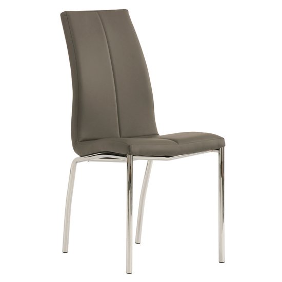 Kansas Faux Leather Dining Chair In Grey