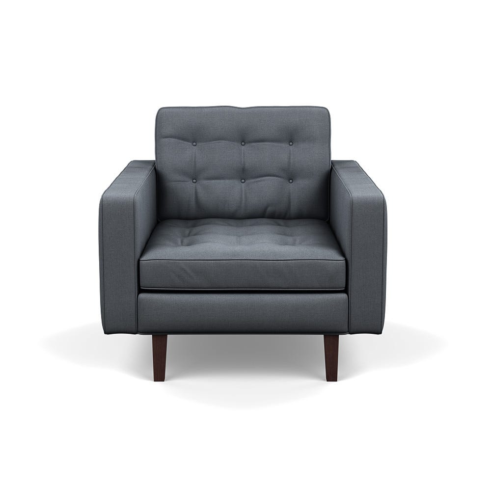 Heal's Hepburn Armchair Siena Cotton Shale Grey Black