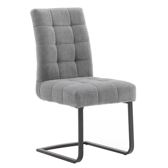 Salta Fabric Upholstered Dining Chair In Grey