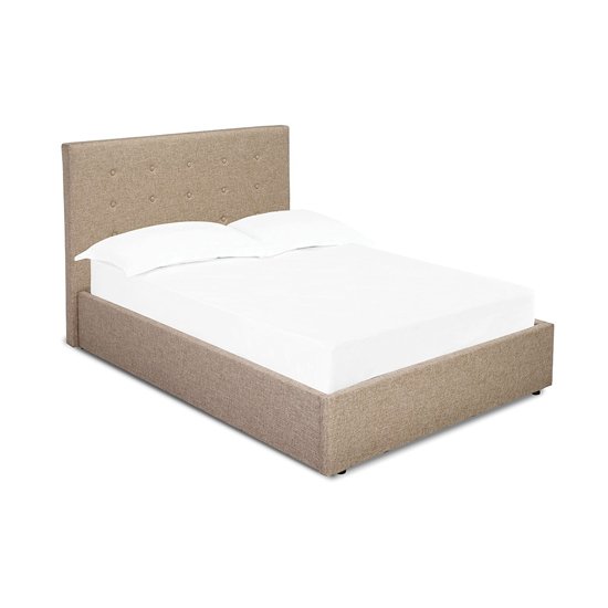 Lucca Linen Fabric King Size Bed In Beige